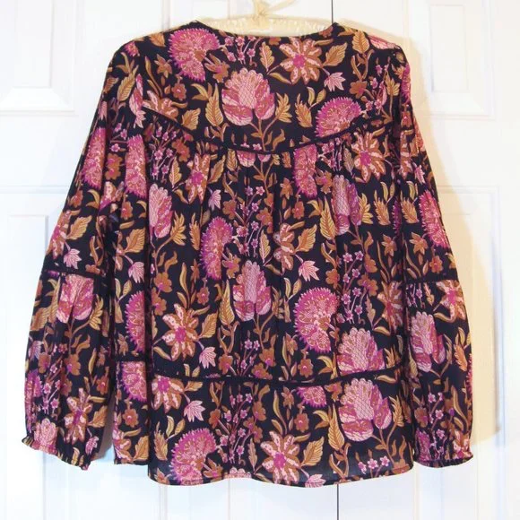 Rachel Zoe | Embroidered Floral Printed Blouse Top - Picture 6 of 11